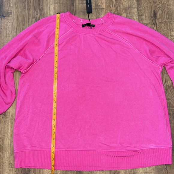 JANE +  DELANCEY Vibrant Pink Sweatshirt size 1X - Picture 3 of 6